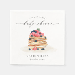 Elegant Cute Fruit Pancake Watercolor Baby Shower Napkin