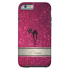 Elegant cute girly trendy glittery cat monogram