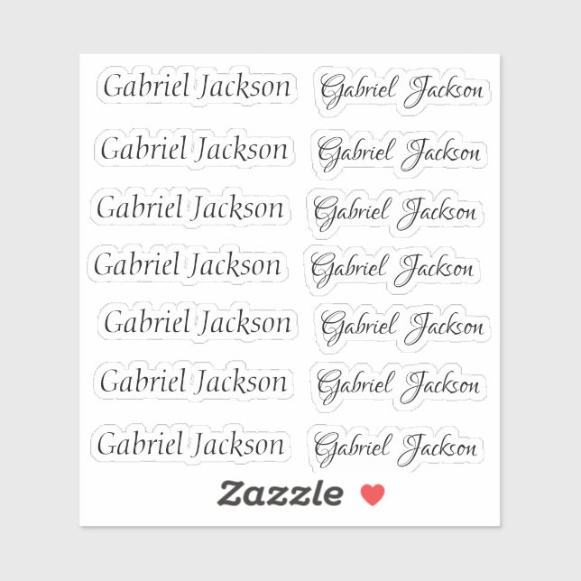 Elegant Cute Italic script 2 type personalise name (Sheet)