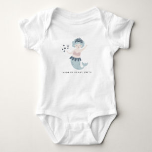 ELEGANT CUTE KIDS PINK BLUE BLUSH LITTLE MERMAID BABY BODYSUIT