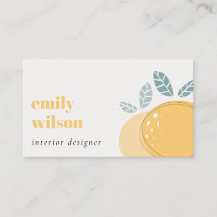 Elegant Cute Lemon Abstract Bold Fruity Citrus Business Card