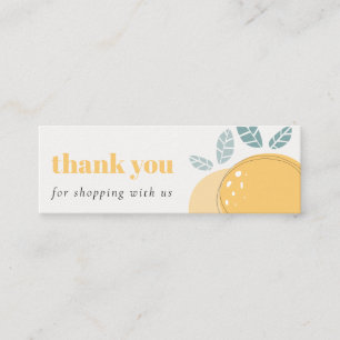 Elegant Cute Lemon Bold Fruity Thank You Shopping Mini Business Card
