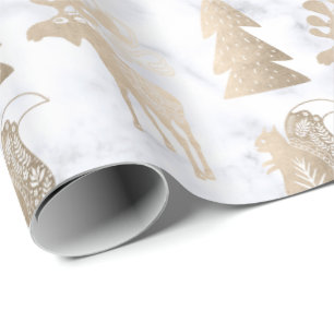 Elegant cute light rose gold Christmas pattern Wrapping Paper