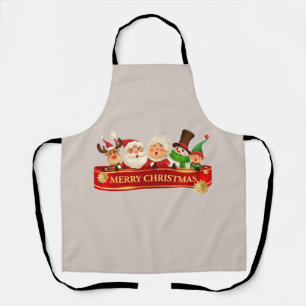 Elegant Cute Merry Christmas, Happy New Year Apron