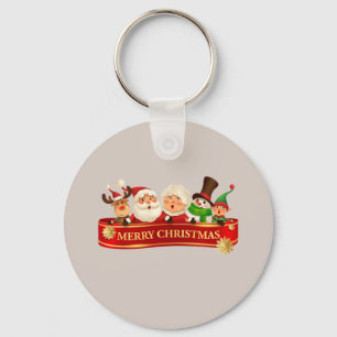 Elegant Cute Merry Christmas, Happy New Year       Key Ring