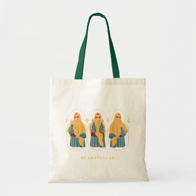 Elegant , cute Muslimah totebag - Hi Amatullah Tot Tote Bag (Front)