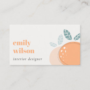 Elegant Cute Orange Abstract Bold Fruity Citrus Business Card