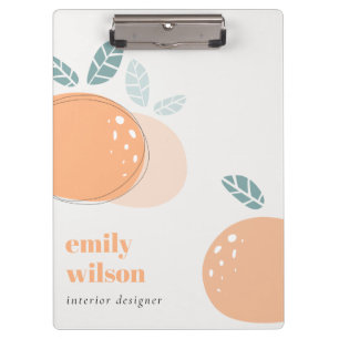Elegant Cute Orange Abstract Bold Fruity Citrus Clipboard