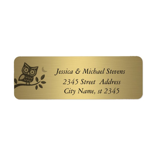 Elegant cute owl golden (Front)