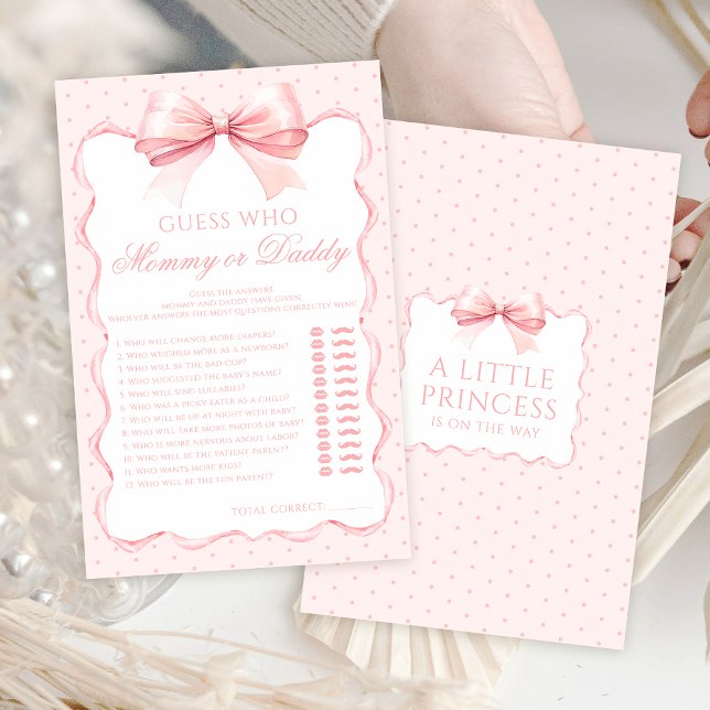 Elegant cute pink bow baby girl shower games (Creator Uploaded)
