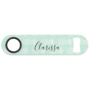 Elegant cute pretty mint green pineapple pattern