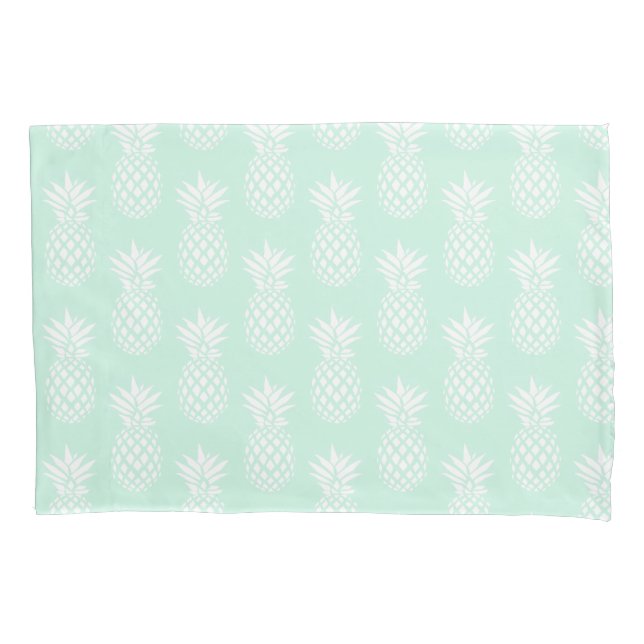 Elegant cute pretty mint green pineapple pattern pillowcase (Front)