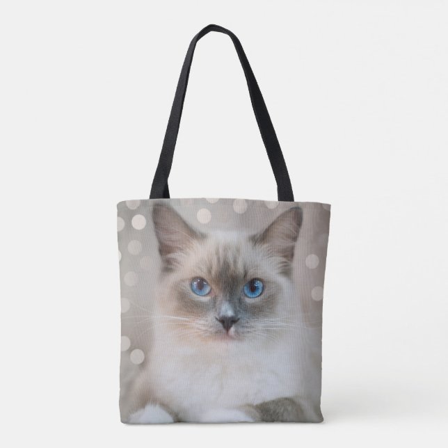 Elegant Cute Ragdoll  Kitty Cat Tote Bag (Back)