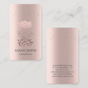 Elegant Cute Rose Gold Diamonds Lotus Business  Business Card