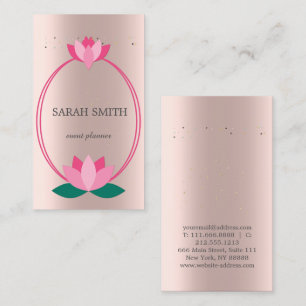 Elegant Cute Rose Gold Diamonds Lotus Business  Business Card