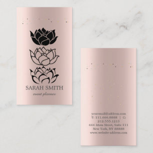Elegant Cute Rose Gold Diamonds Lotus Business  Card