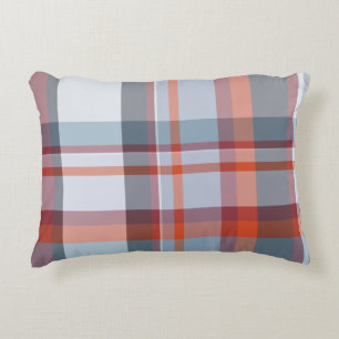 Elegant cute scotland plaid tartan blue and red decorative cushion