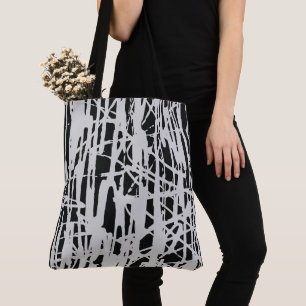 Elegant Cute Simple Black & Grey Tote Bag