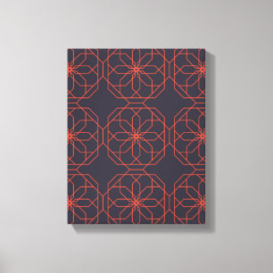 Elegant, cute, simple geometric flower abstraction canvas print
