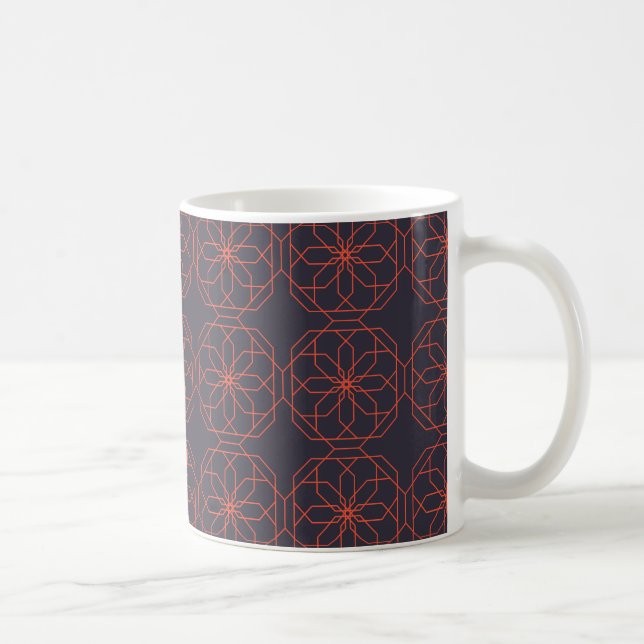 Elegant, cute, simple geometric flower abstraction coffee mug (Right)