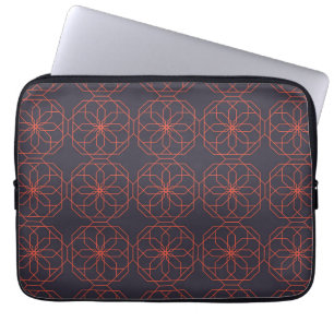 Elegant, cute, simple geometric flower abstraction laptop sleeve