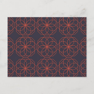 Elegant, cute, simple geometric flower abstraction postcard
