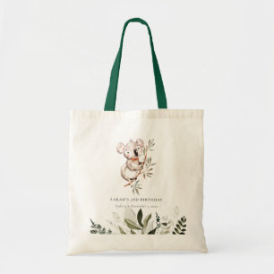 Elegant Cute Sleepy Koala Foliage Any Age Birthday Tote Bag