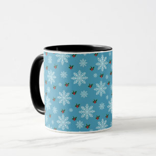 Elegant Cute Snowflakes Christmas Pattern Mug