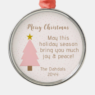 Elegant Cute Solo Pink Christmas Tree, Golden Star Metal Tree Decoration