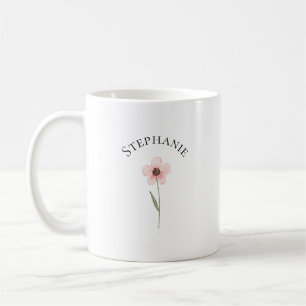 Elegant Cute Sophisticated Named Romantic Floral  Coffee Mug