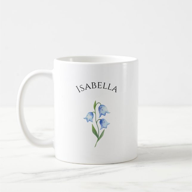 Elegant Cute Sophisticated Named Romantic Floral Coffee Mug (Left)