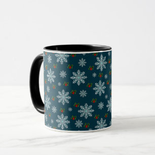 Elegant Cute Winter Snowflakes Christmas Pattern Mug