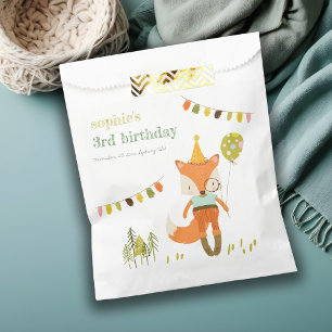 Elegant Cute Woodland Fun Party Fox Kids Birthday Favour Bags