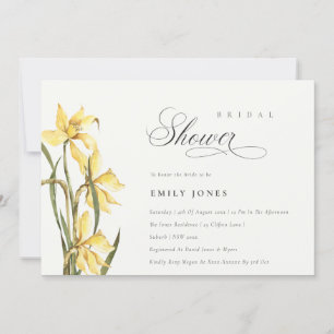 Elegant Cute Yellow Daffodil Bridal Shower Invite