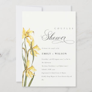 Elegant Cute Yellow Daffodil Couples Shower Invite
