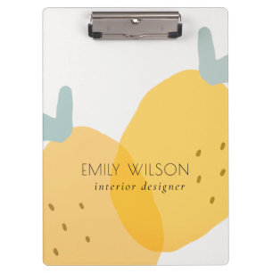 Elegant Cute Yellow Lemon Fruity Citrus Bright Clipboard