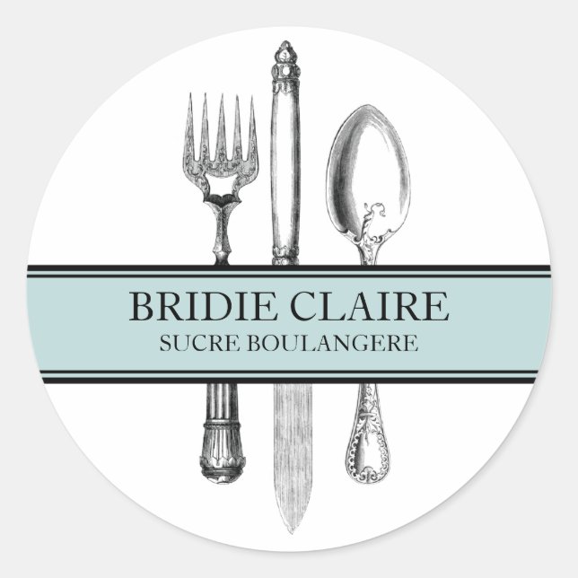 Elegant Cuterly Large Round Stickers (Front)