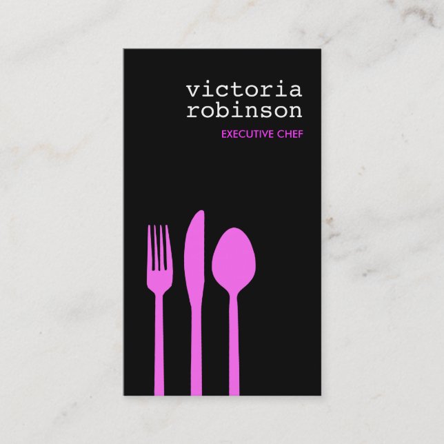 Elegant Cutlery Business Card (Front)