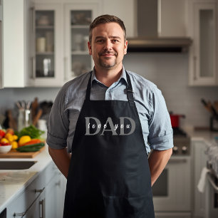 Elegant DAD Love You Black Apron