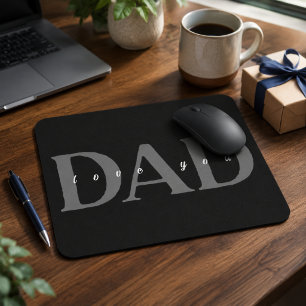 Elegant DAD Love You Black Mousepad