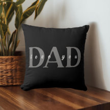 Elegant DAD Love You Black Throw Pillow