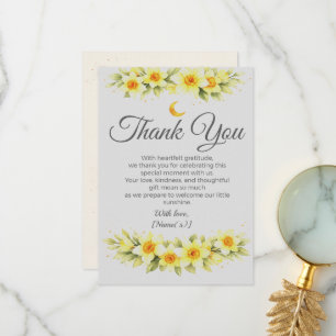 Elegant Daffodil Baby Shower Thank You Card