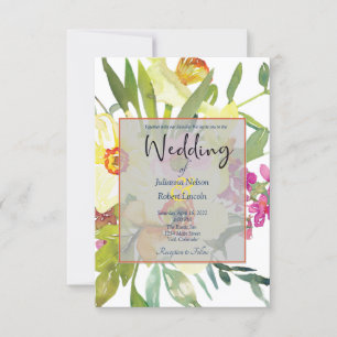 Elegant daffodils wedding invitation