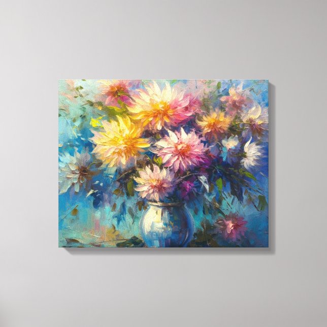 Elegant Dahlia Sonata Fine Art Canvas Print (Front)