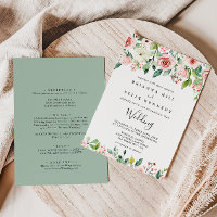 Elegant Dainty Autumn Floral Front & Back Wedding