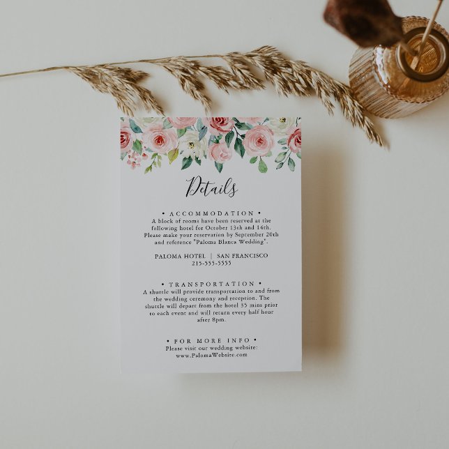 Elegant Dainty Autumn Floral Wedding Details Enclosure Card (Creator Uploaded)