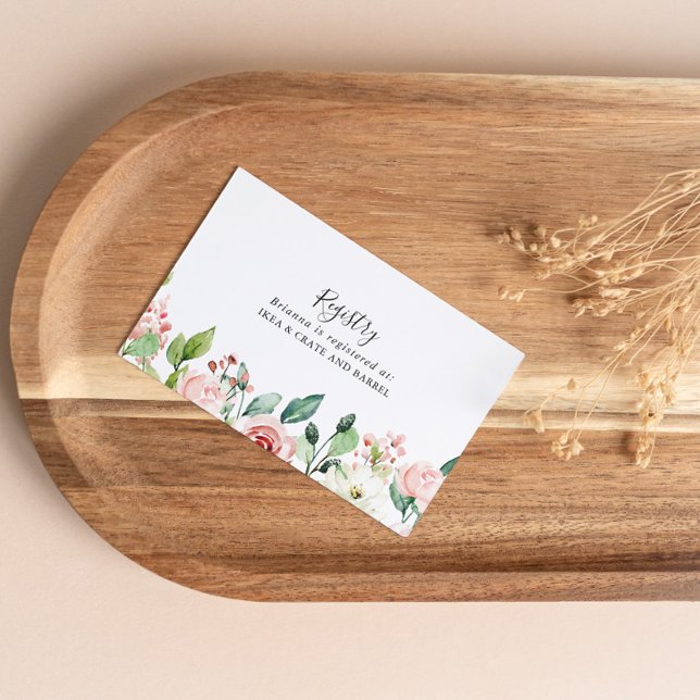 Elegant Dainty Autumn Floral Wedding Gift Registry Enclosure Card (Creator Uploaded)
