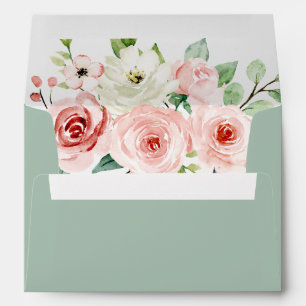 Elegant Dainty Autumn Floral Wedding Invitation Envelope