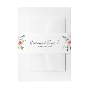 Elegant Dainty Autumn Floral Wedding Invitation Invitation Belly Band