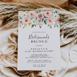 Elegant Dainty Floral Bridesmaids Brunch Shower Invitation<br><div class="desc">This elegant dainty floral bridesmaids brunch shower invitation is perfect for a modern wedding shower. The design features illustrated pink,  blush and white roses,  peonies with green foliage clustered into bouquets,  accentuating the beautiful fall colours.</div>